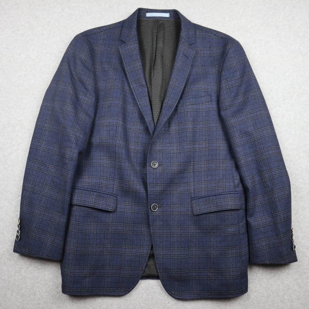 Sand Copenhagen Blazer Mens 50 Wool Angelico Super 100s Blue Plaid Jacket Coat